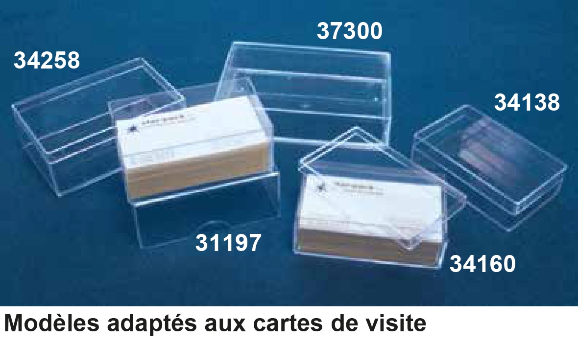 Boîte en plastique pour carte de visite, boîte refermable transparente